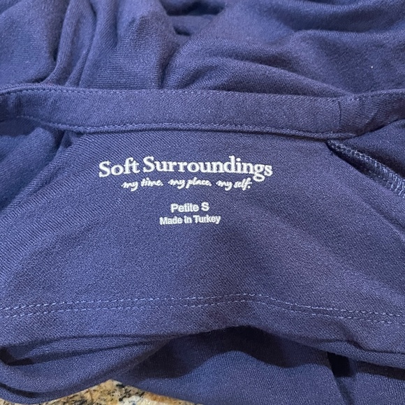 Soft Surroundings Sloane Open Back Cutout Maxi Dress Navy Blue Petite Small EUC - Picture 7 of 8